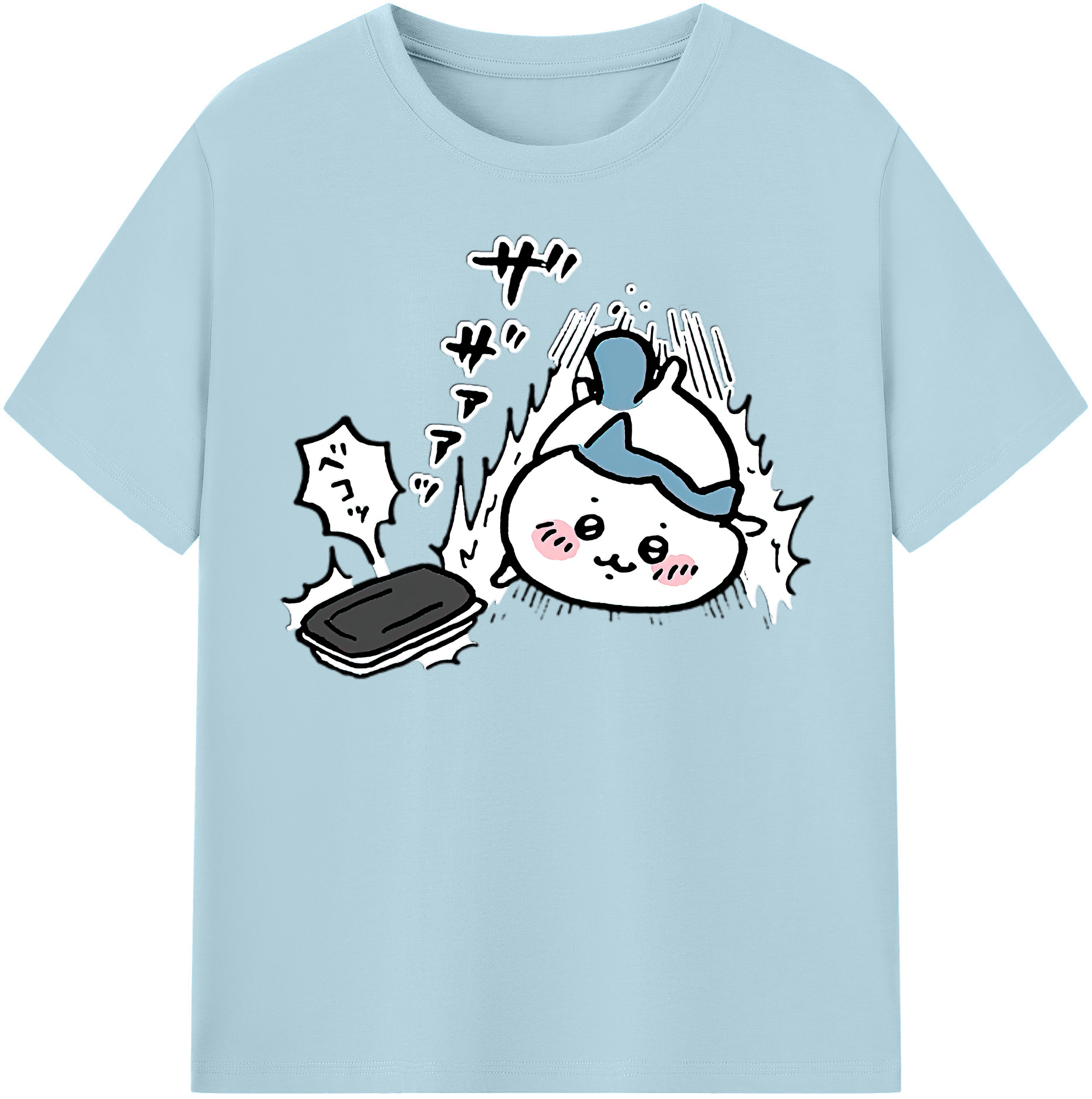 （画像用） ちいかわ ハチワレ Chii-kawa hachiware 綿100％半袖Tシャツ（フロントプリント）